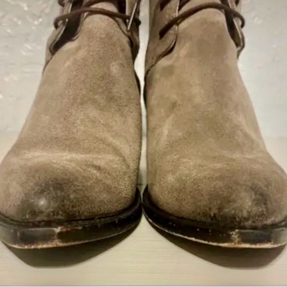 Frye Women's Sacha Ankle Boot Ash Brown Suede Lace Up unisex US 10W - Picture 4 of 9